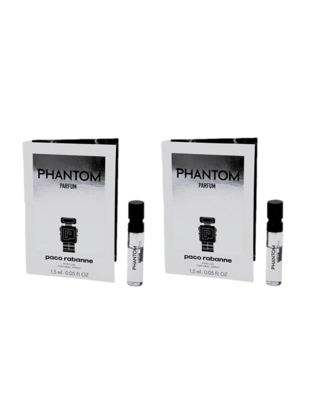 2X Paco Rabanne Phantom Parfum Natural Spray 1.5 ml each New